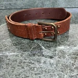 Dolce & Gabbana brown vintage leather belt with metal accents s-l400.jpg main image 4